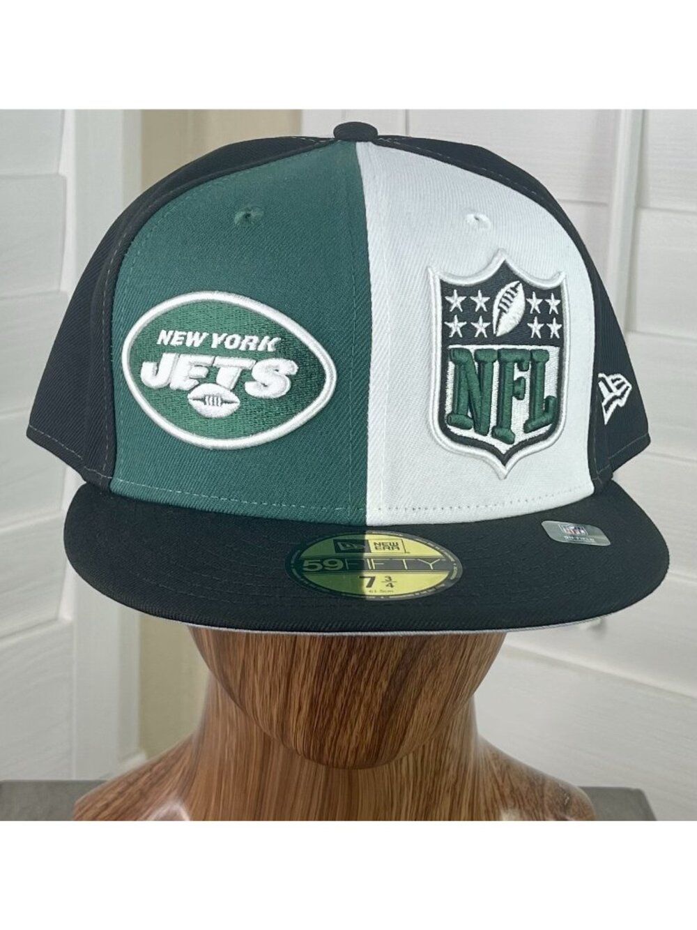 New Era 59Fifty NFL New York Jets Sideline Split Color Fitted Hat Size 7 3/4 New